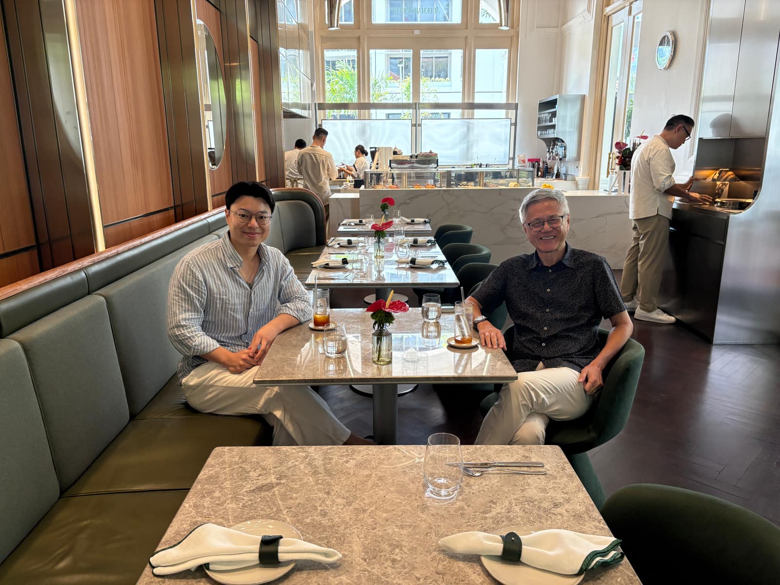 Eugene meeting a partner over lunch